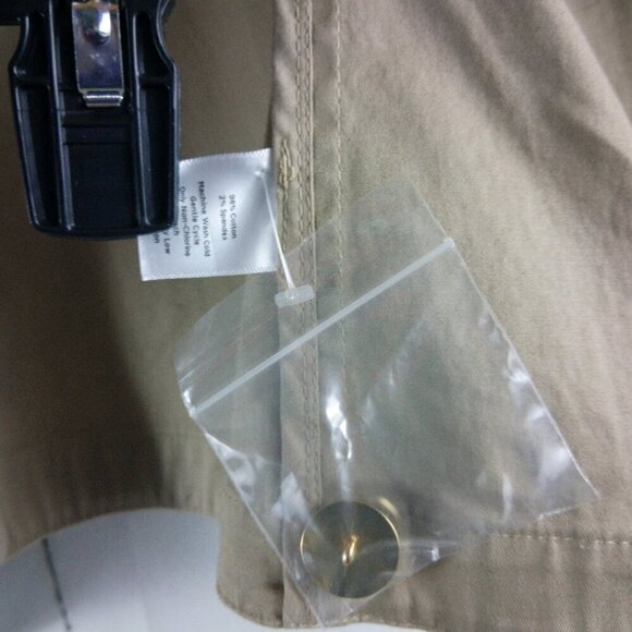 NWT $99 Talbots Petites Womens Size 12P Tan Ruffle Button Front Blazer - Picture 10 of 13